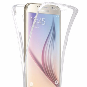 Луксозен ултра тънък комплект силиконови ТПУ кейсове преден и заден 360° Body Guard за Samsung Galaxy Note 3 N9000 / Samsung Galaxy Note 3 N9005 кристално прозрачен